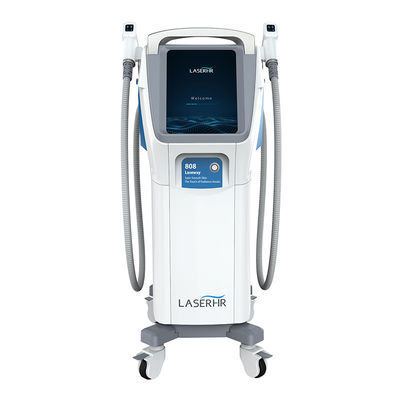 comprar 600W 2000W 808nm Diodo permanente máquina de depilación láser con doble mango Fabricación en línea