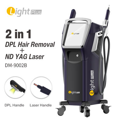 2 en 1 OPT SHR IPL Yag Laser de eliminación de pigmento Rejuvenecimiento de la piel depilación máquina de belleza